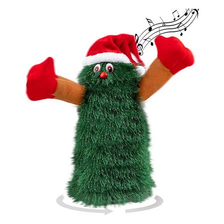 16*7cm Singing Dancing Christmas Tree,Musical Rotating Animated Christmas Decorations for Kids (Small)