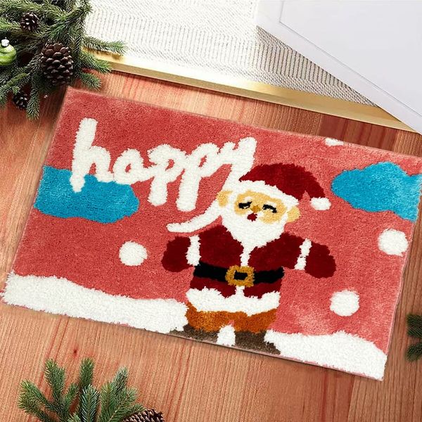 40*60cm Christmas Bath Rug Mat Soft Absorbent Non Slip Machine Washable Rug for Bathroom, Living Room, Kitchen