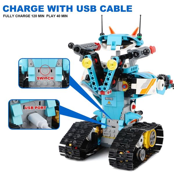 Remote APP Controlled Robot Building  Programmable Transforming Robotic Building Bricks Construction VehiclesBirthday Chirstmas Gifts