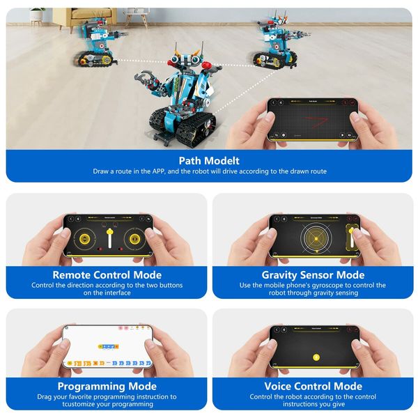 Remote APP Controlled Robot Building  Programmable Transforming Robotic Building Bricks Construction VehiclesBirthday Chirstmas Gifts