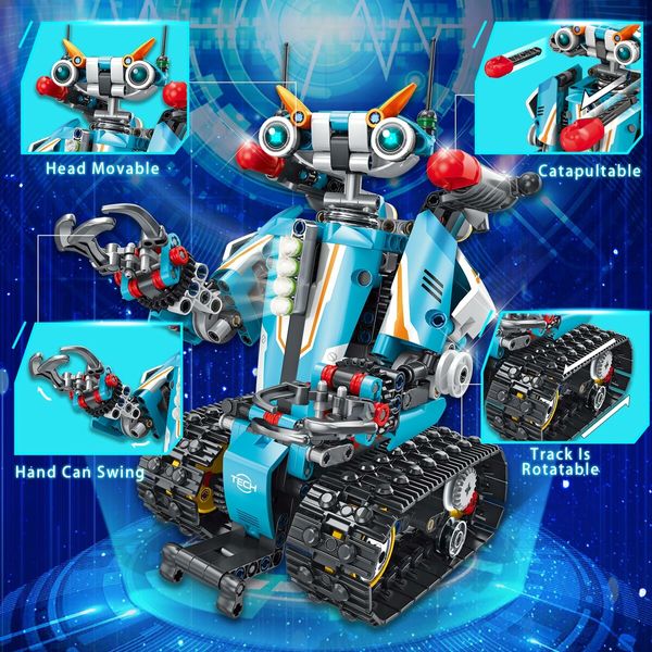 Remote APP Controlled Robot Building  Programmable Transforming Robotic Building Bricks Construction VehiclesBirthday Chirstmas Gifts