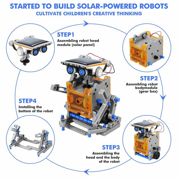 STEM 13in1 Education Solar Battery  Dual Power Robots Toys  DIY Educational Toy Science Kits Experiment Robotics Set Birthday Chirstmas Gifts