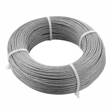 T316 Deck Railing Cable 1/8" Stainless Steel Wire Rope 9144 cm with Cutter Kit 7x7 Strands Construction Marine Aircraft Grade for Handrail Stair Decking