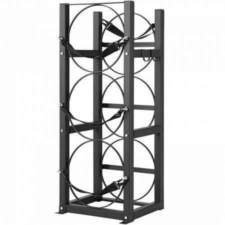 Refrigerant Tank Rack with 3x30lbs Bottle Tanks Cylinder Tank Rack 12.79x12.99x33.07 in Refrigerant Cylinder Rack Gas Cylinder Racks and Holders for Freon