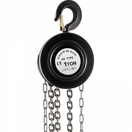 Hand Chain Hoist 2200 lbs /1 Ton Capacity Chain Block 10ft/3m Lift Manual Hand Chain Block Manual Hoist with Industrial-Grade Steel Construction for