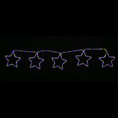 LED Ropelight 5 Stars Chain available in 2 Colors - Multicolor