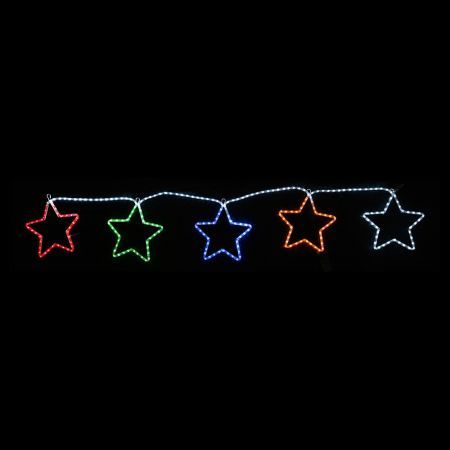 LED Ropelight 5 Stars Chain available in 2 Colors - Multicolor