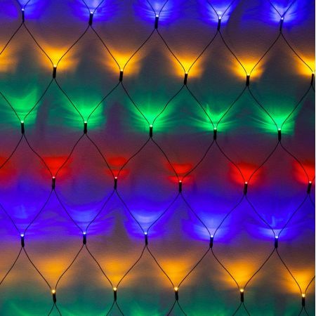 360 LED Net Lights Connectable available in 3 Colors - Multicolor