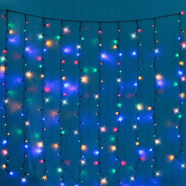 Battery Operated 200 LED Curtain Light -140 x 140cm, available in 3 Colors - Cool White