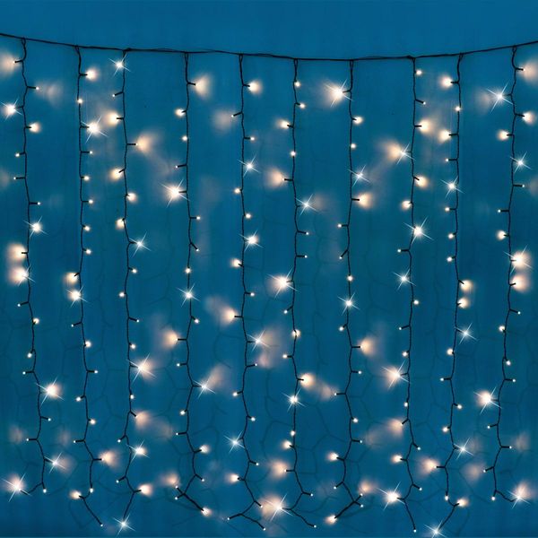 Battery Operated 200 LED Curtain Light -140 x 140cm, available in 3 Colors - Cool White