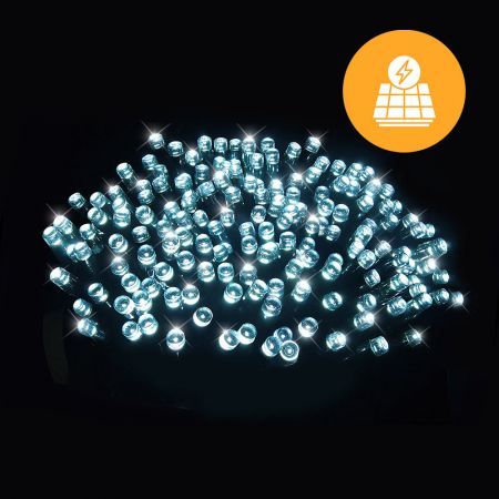 Solar 240 LED Fairy Lights -11.9m, available in 4 Colors - Warm White