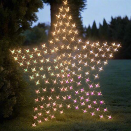 Solar 150 LED Star Net -Rainbow Color 150cm