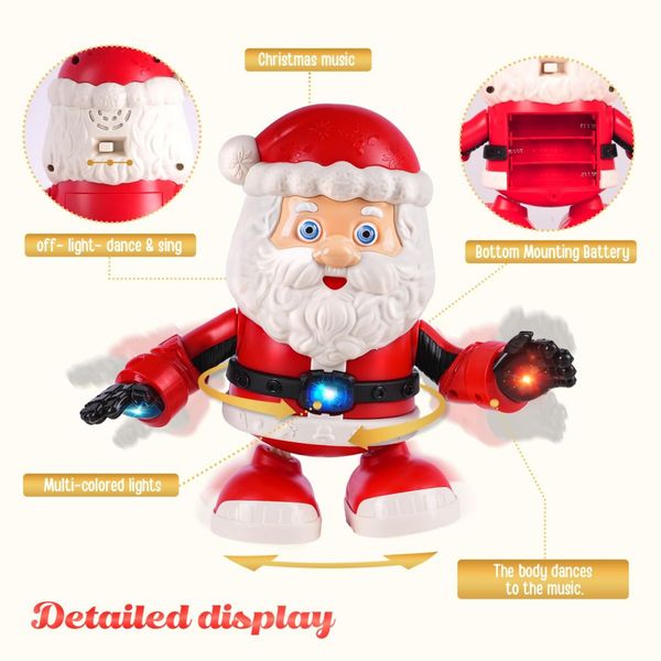 Twerking Santa Claus with Music, Singing and Dancing Animated Electric Christmas Toys for Kids, Moving Christmas Decorations