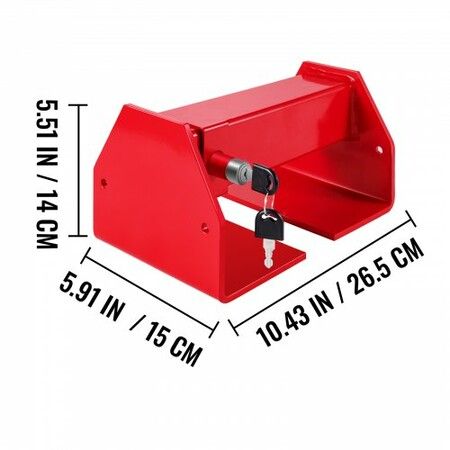 Cargo Container Lock 9.84"-17.32" Locking Distance Semi Truck Door Locks with 2 Keys Shipping Container Accessories Red Powder-Coated with Spring Lock