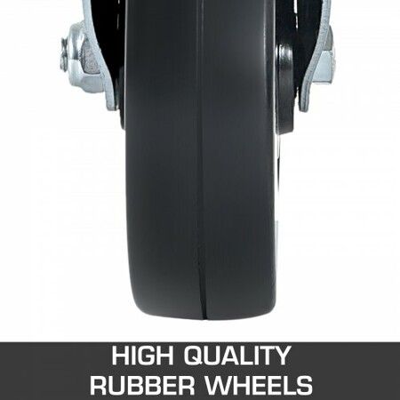 12.7cm Scaffolding Rubber Swivel Caster w/ Dual Lock 200kg Capacity 4 Pack