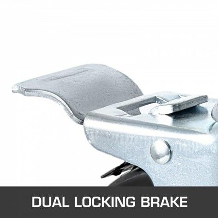 12.7cm Scaffolding Rubber Swivel Caster w/ Dual Lock 200kg Capacity 4 Pack
