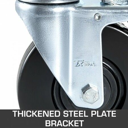 12.7cm Scaffolding Rubber Swivel Caster w/ Dual Lock 200kg Capacity 4 Pack