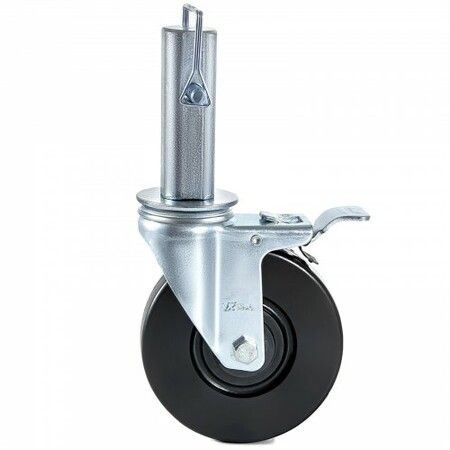 12.7cm Scaffolding Rubber Swivel Caster w/ Dual Lock 200kg Capacity 4 Pack