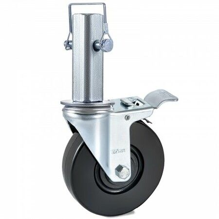 12.7cm Scaffolding Rubber Swivel Caster w/ Dual Lock 200kg Capacity 4 Pack