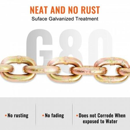 Transport Binder Chain 2222 kg Working Load Limit G80 Tow Chain Tie Down with Grab Hooks DOT Certified Galvanized Coating Manganese Steel for Dock