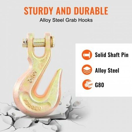 Transport Binder Chain 2222 kg Working Load Limit G80 Tow Chain Tie Down with Grab Hooks DOT Certified Galvanized Coating Manganese Steel for Dock