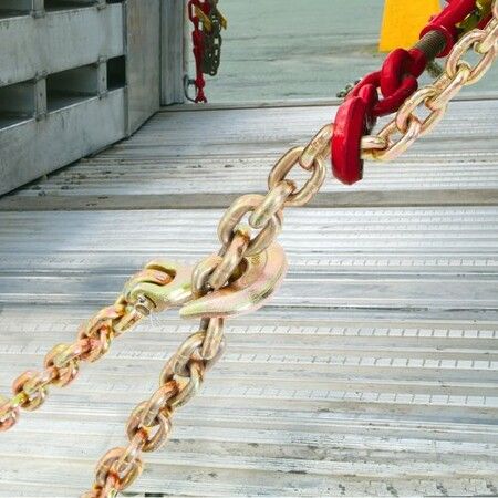 Transport Binder Chain 2222 kg Working Load Limit G80 Tow Chain Tie Down with Grab Hooks DOT Certified Galvanized Coating Manganese Steel for Dock