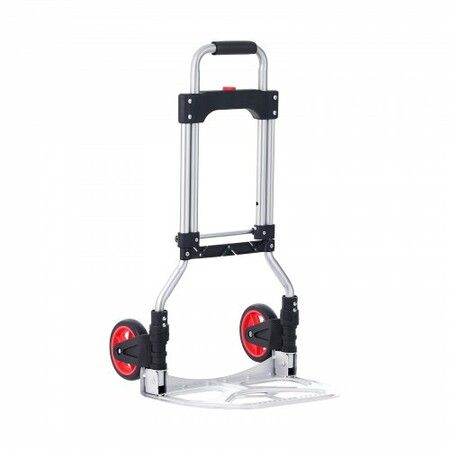 Folding Hand Truck 80 kg Load Capacity Aluminum Portable Cart Convertible Hand Truck and Dolly with Telescoping Handle and Rubber Wheels Ultra Lightweight