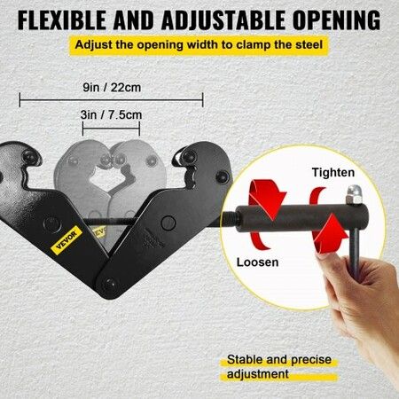 1 Ton Beam Clamp 1000KGS Beam Lifting Clamp HD Beam Hangers in Black