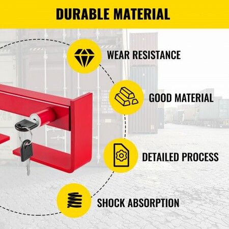 Heavy Duty Cargo Door Lock Shipping Container Lock with 2 Keys 9.84"-17.32" Locking Distance for Semi Trailer Trucks and Containers - Bright Red Powder