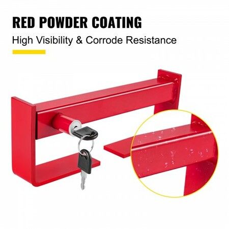 Heavy Duty Cargo Door Lock Shipping Container Lock with 2 Keys 9.84"-17.32" Locking Distance for Semi Trailer Trucks and Containers - Bright Red Powder