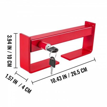 Heavy Duty Cargo Door Lock Shipping Container Lock with 2 Keys 9.84"-17.32" Locking Distance for Semi Trailer Trucks and Containers - Bright Red Powder