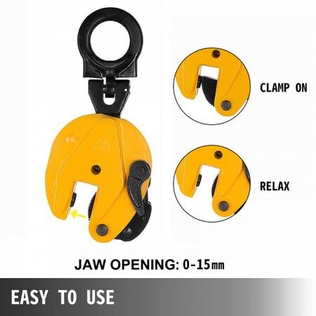 1T Vertical Plate Lifting Clamp Grab Clamp Dog Steel Lift Grip Sling