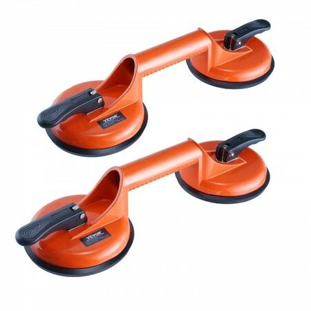 Glass Suction Cup 119 mm 2 Pack 150 kg Load Capacity Vacuum Suction Cup with Aluminum Handle Heavy Duty Industrial Suction Cup Lifter Tool