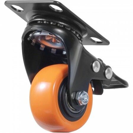 Caster Wheels 50.8 mm Swivel Plate Casters Set of 4 with Security Dual Locking No Noise PVC Wheels Heavy Duty 68 kg Load Capacity Per Caster