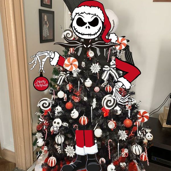 Large Christmas Tree Topper,Gothic Halloween Christmas Decor for Tree,Halloween Christmas Decorations