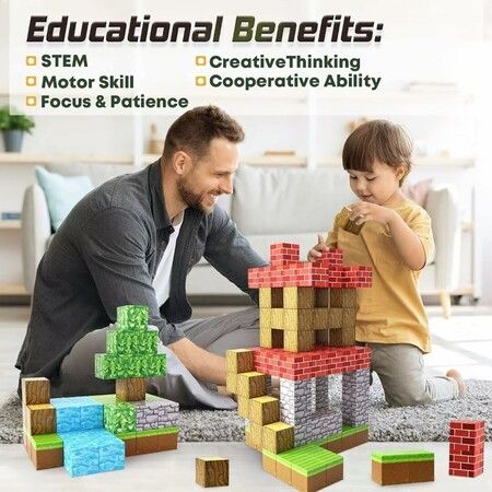 100pcs Mine World   Blocks-Build  STEM Sensory Classroom Must Haves Construction Toys Birthday Chirstmas Gifts