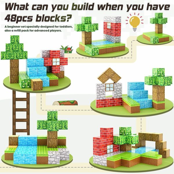 100pcs Mine World   Blocks-Build  STEM Sensory Classroom Must Haves Construction Toys Birthday Chirstmas Gifts