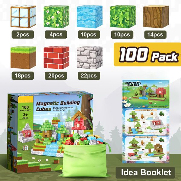 100pcs Mine World   Blocks-Build  STEM Sensory Classroom Must Haves Construction Toys Birthday Chirstmas Gifts