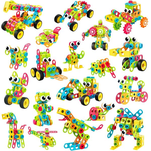 189pcs Educational STEM Toys Drill Construction Building Blocks Toy Building Sets Kids Toys Creative Activities Games  Birthday Christmas Gift