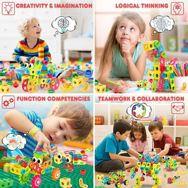 189pcs Educational STEM Toys Drill Construction Building Blocks Toy Building Sets Kids Toys Creative Activities Games  Birthday Christmas Gift