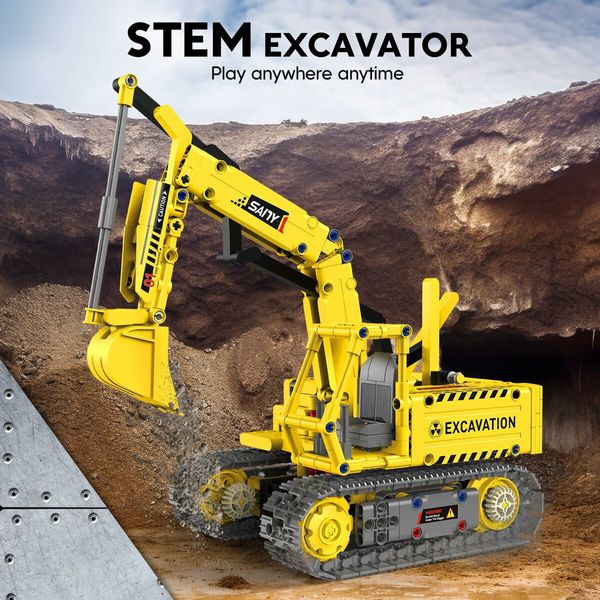 Excavator Robot Building Toys Remote & APP Control STEM Project Kits Learning Educational Building Kit Gifts for Kids Ages 12+(555 Pcs)