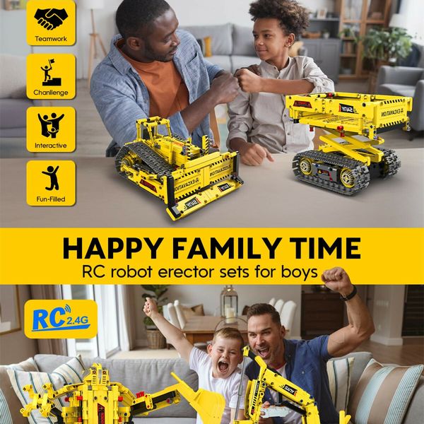 Excavator Robot Building Toys Remote & APP Control STEM Project Kits Learning Educational Building Kit Gifts for Kids Ages 12+(555 Pcs)