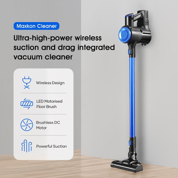 Maxkon Cordless Vacuum Cleaner Brushless Stick Handheld Upright Bagless HEPA Filter Suction Cleaning Machine 20kpa 2 Speed