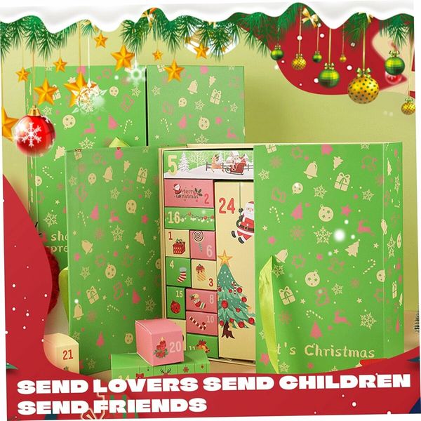 24 Empty Advent Calendar Boxes,Advent Calendar Fillers,DIY Advent Calendar Empty Boxes to Fill,Fillable Empty Advent Calendar 2025 (Green)