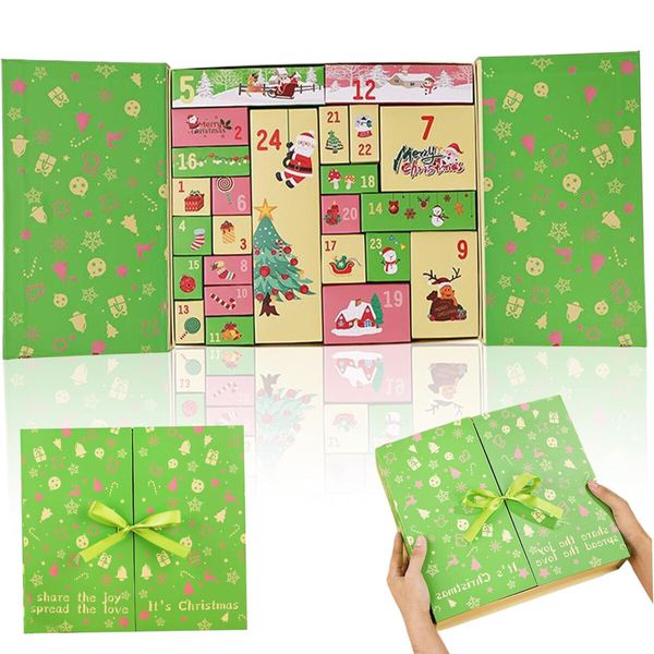 24 Empty Advent Calendar Boxes,Advent Calendar Fillers,DIY Advent Calendar Empty Boxes to Fill,Fillable Empty Advent Calendar 2025 (Green)