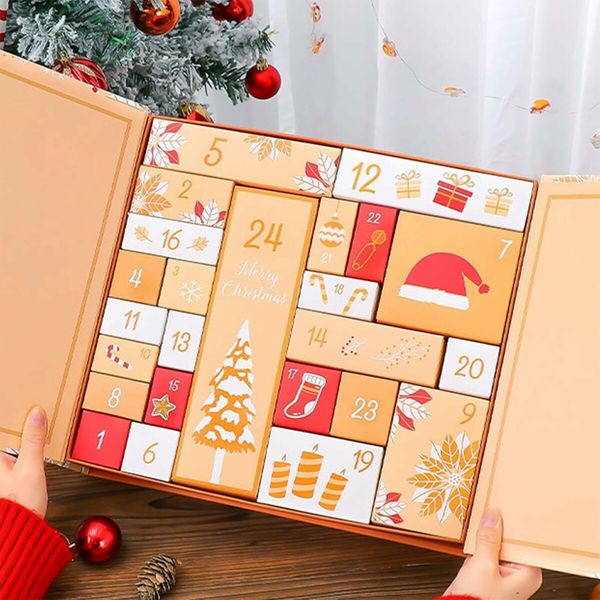 24 Empty Advent Calendar Boxes,Advent Calendar Fillers,DIY Advent Calendar Empty Boxes to Fill,Fillable Empty Advent Calendar 2025 (Gold)