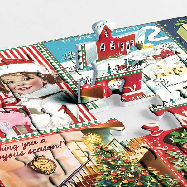 Christmas Advent Calendar Puzzle 1000 Piece,Christmas Countdown Calendar 2025 Jigsaw Puzzle,Holiday Santa Puzzle