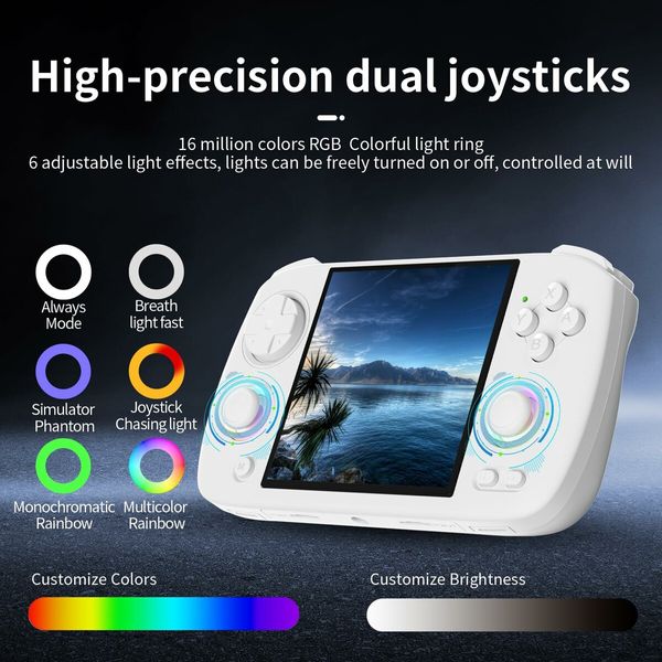 RG CubeXX Retro Handheld Game Console,3.95 Inch IPS Screen Linux System Built-in 64G TF Card 5056 Games Support TV Output 5G WiFi Bluetooth 4.2 (White)