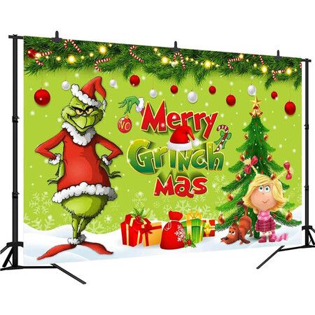 Merry Christmas Banner 200x150CM Holiday Party Decorations for Kids Home, Christmas Backdrop and Decor