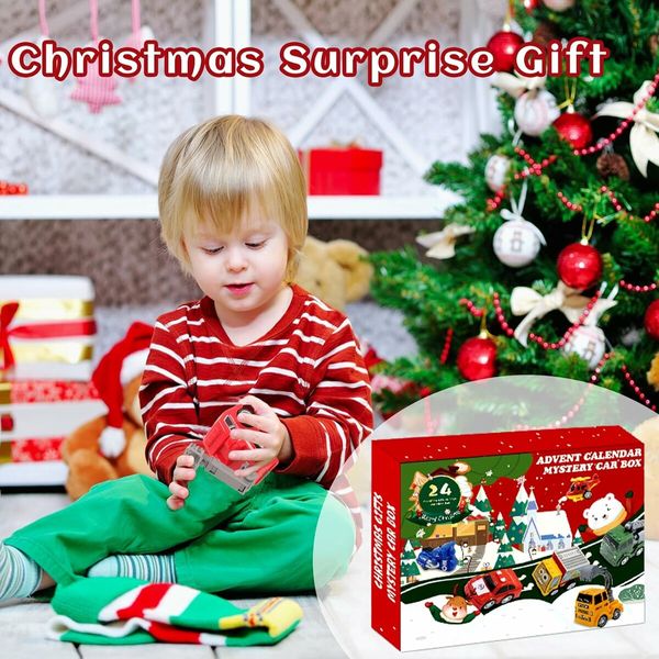 Christmas Advent Calendar, Christmas Countdown Calendar, Fire Truck Vehicles Engineering Vehicles Excavators Holiday Favors for Kids Boys Girls Age3 to 8